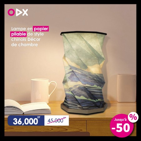 Lampe en papier pliable de style chinois Décor de chambre