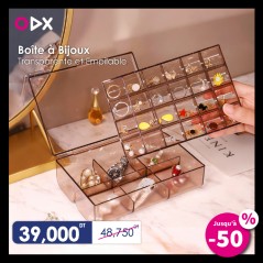 Boîte à bijoux transparente et empilable