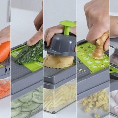 Ensemble coupe-légumes multifonction 16 pièces Ensemble coupe-légumes multifonction 16 pièces