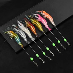 Lot de 7 leurres souples crevette pour la pêche – 9 cm, 6 g