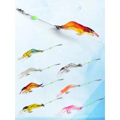 Lot de 7 leurres souples crevette pour la pêche – 9 cm, 6 g