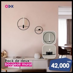 Pack 2 bougeoirs muraux en métal noir