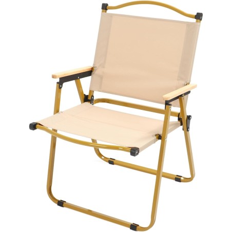 Chaise pliable en acier et bois - Grand modèle