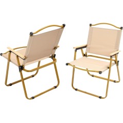 Chaise pliable en acier et bois - Grand modèle