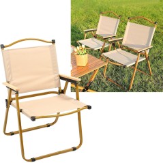 Chaise pliable en acier et bois - Grand modèle