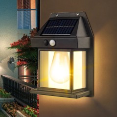 Lampe solaire en forme d’ampoule – Applique photovoltaïque avec détecteur de mouvement