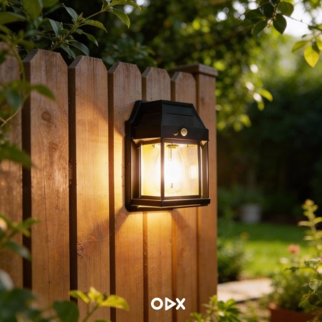 Lampe solaire en forme d’ampoule – Applique photovoltaïque avec détecteur de mouvement