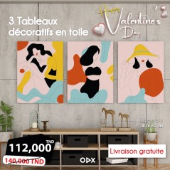 3 Tableaux décoratifs en toile - Art abstrait