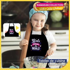 Tablier de cuisine pour enfant : Girls rules the world