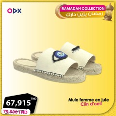 Mule femme en jute - Clin d'oeil