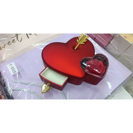 Boîte cœur avec rose éternelle – Le cadeau parfait
