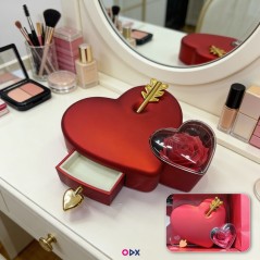 Boîte cœur avec rose éternelle