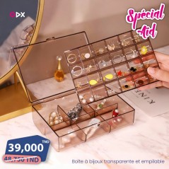 Boîte à bijoux transparente et empilable