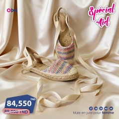 Sandale femme en jute halfa - Semelle plate