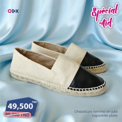 Chaussure femme en jute - Espadrille plate