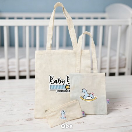 Pack 2 Sacs + trousse - Baby boy coming soon