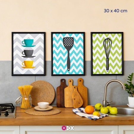 Cadre lario pour décoration cuisine - 3 parties - Décor cuisine